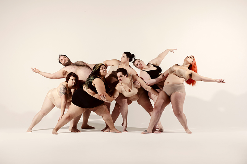 Seven fat dancers entertwined