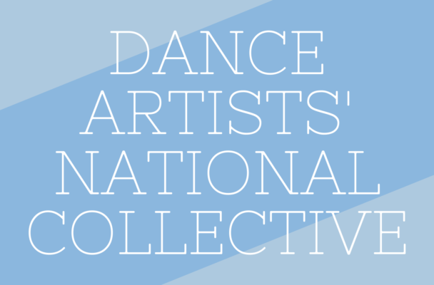 Dance Artists' National Collective against a blue background