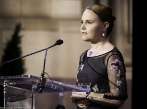 Amy Fitterer at podium