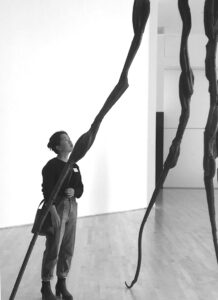 Lindsay Choi at art exhibit
