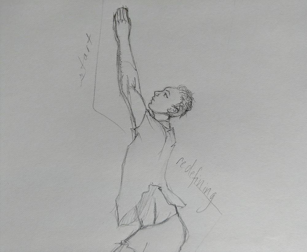 Rough sketch from the Discussing Disability in Dance Book Project