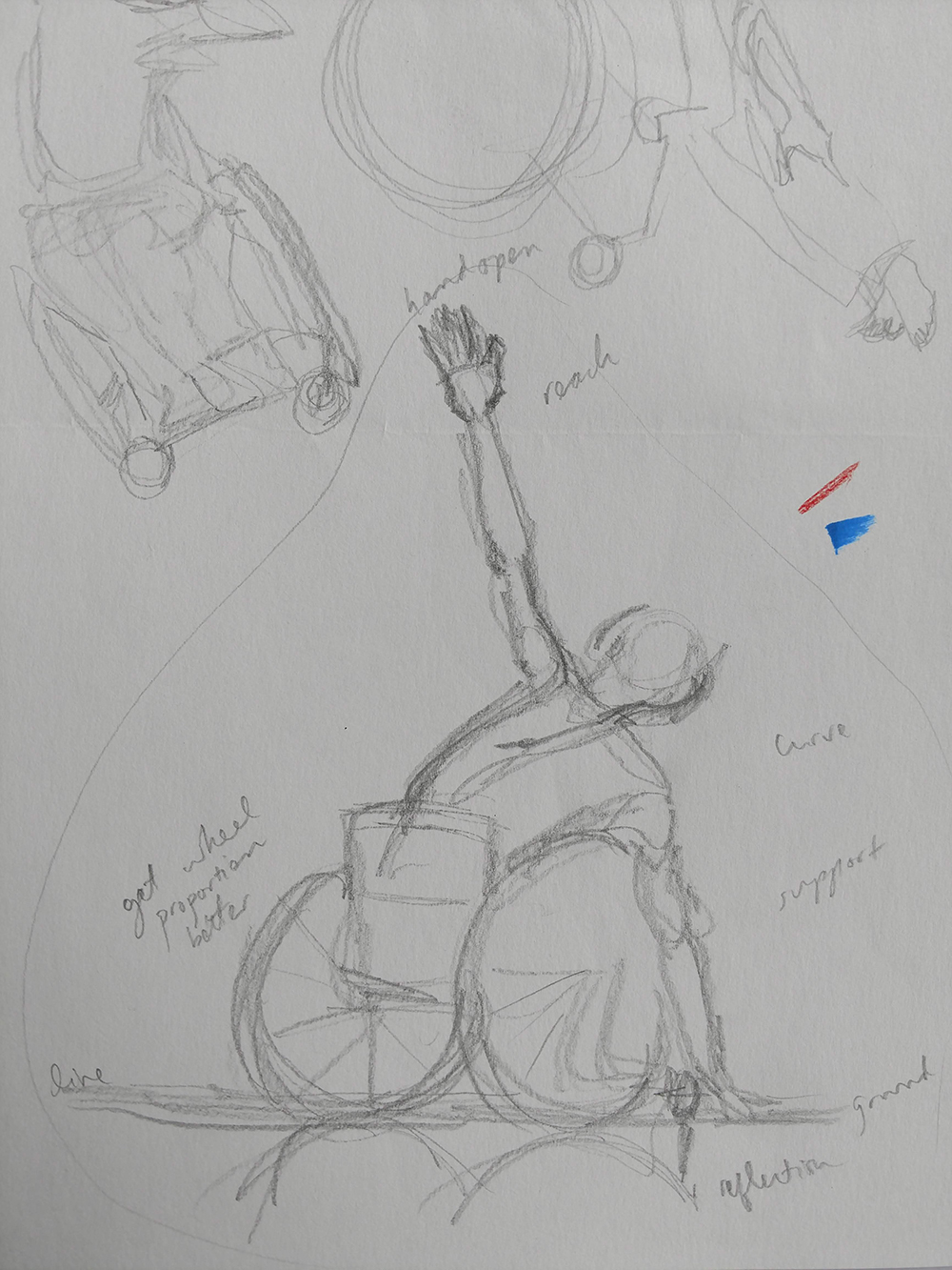 Rough sketch from Discussing Disability in Dance Book Project
