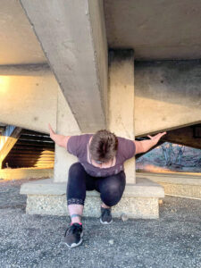 Raven under concrete structure