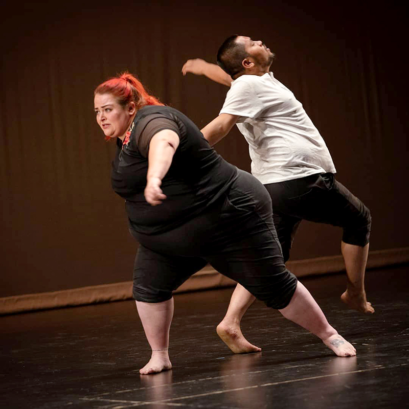 Two dancers from Shapes and Shades