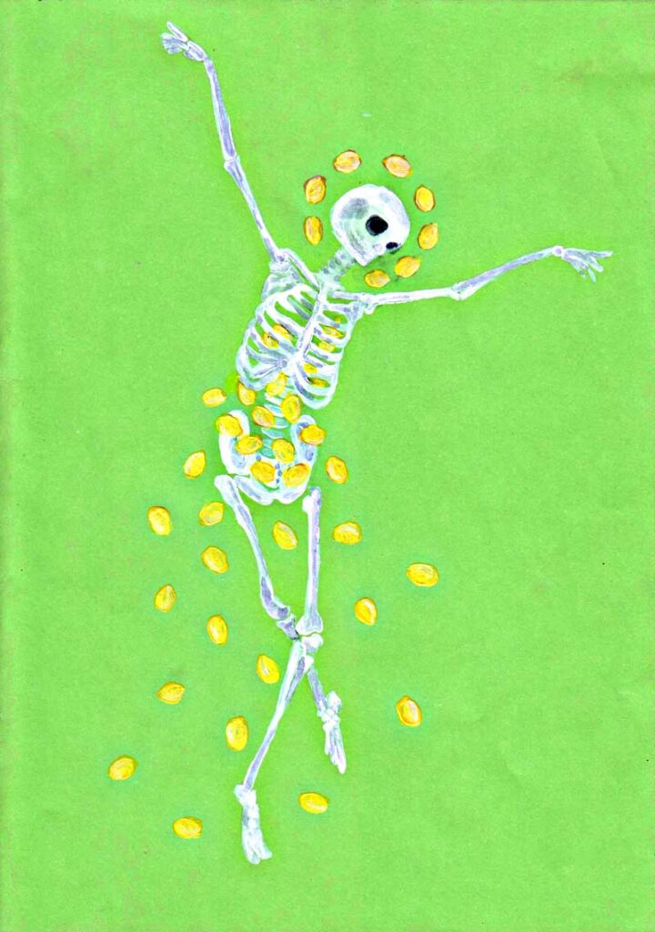 Skeleton with lemons