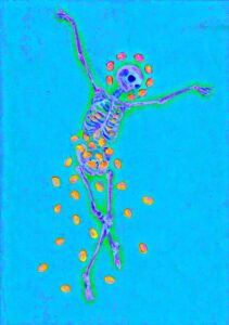 Skeleton with lemons