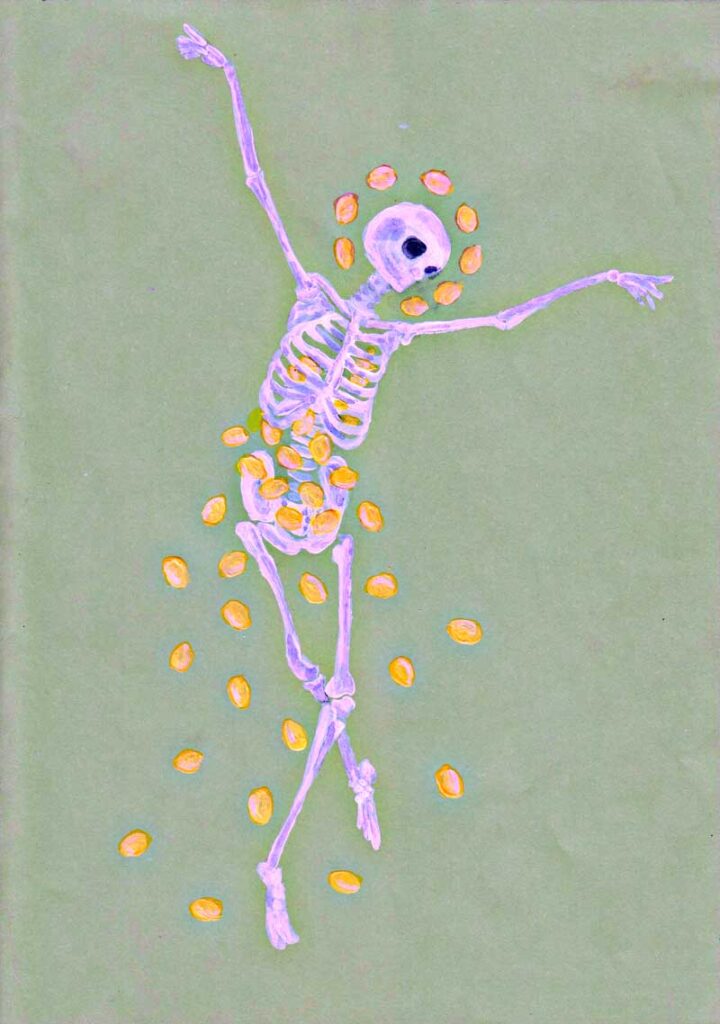 Skeleton with lemons