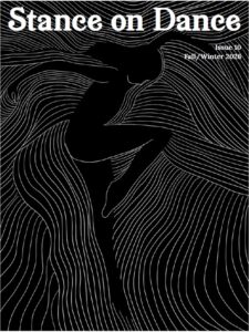 A silhouetted dancer poised against flowing white contour lines on a black background beneath the title Stance on Dance (Issue 10, Fall/Winter 2026).